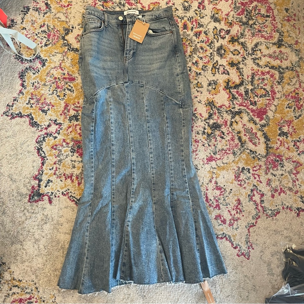 Reformation Denim Maxi Skirt in Light Blue - Picture 9 of 9